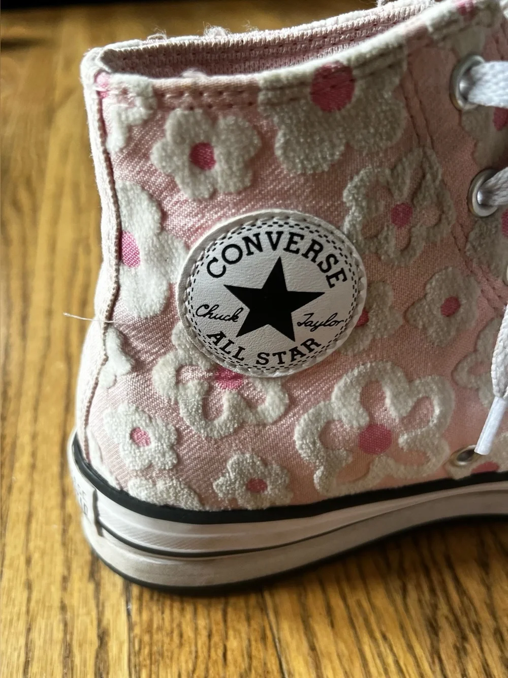 Converse Kids’ Platform Shoes | Pink & White Floral Design | Size 5